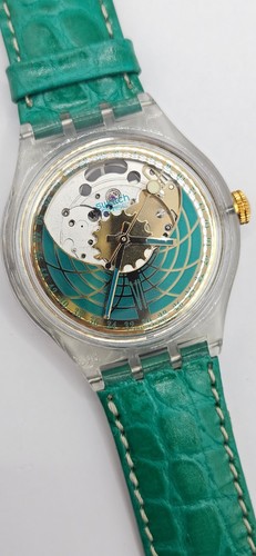 Swatch Automatic SAK111 Ramarro 1994 NOS – Vintage Swiss Watch – Green Strap - Picture 3 of 15