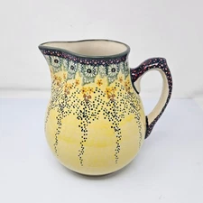 Polish Pottery Unikat 3L Pitcher Jug Basia Sunshine Grotto Manufaktura Signed
