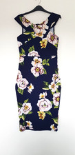 AX Paris Evening/Occasion Dress in Navy Blue & Multicoloured Design, Size 8