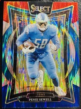 2024 Panini Select - Concourse Penei Sewell #87 Red & Blue Shock Prizm Lions