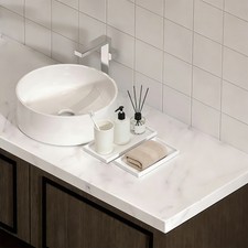 2PCS Silicone Bathroom Tray Vanity Tray Dish Soap Holder Sink Perfume Organizer