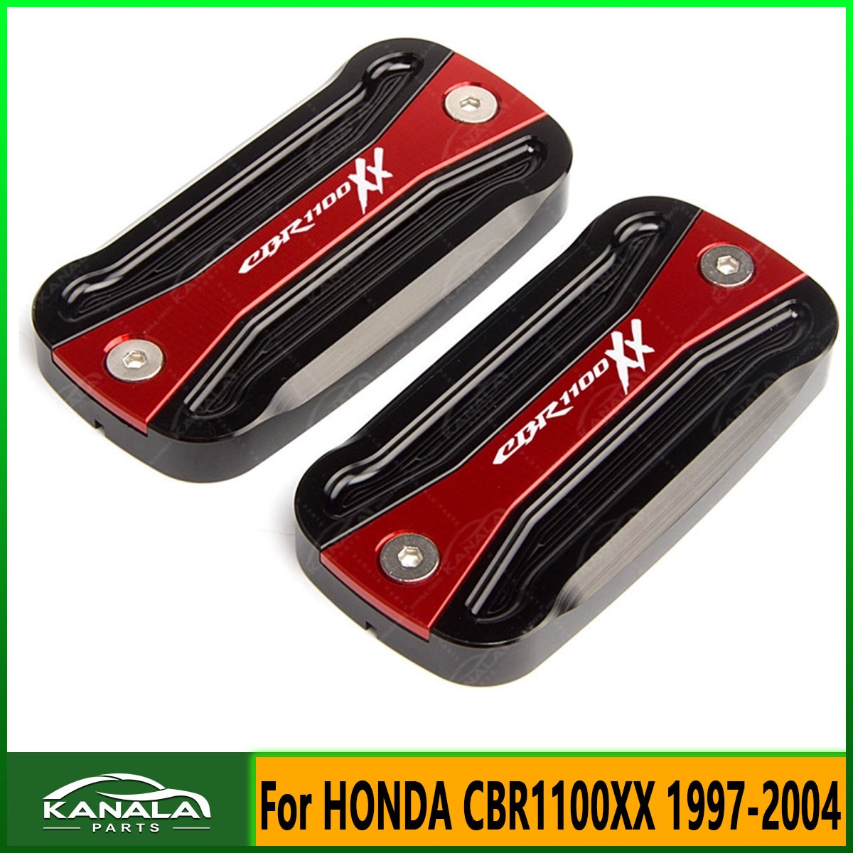 2PCS CNC Front Brake Fluid Reservoir Cover Cap For HONDA CBR1100XX 1997-2004 New