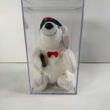 Collectible Coca-Cola Bean Bag Plush Style 0140 Bear in Drivers Cap and Bowie