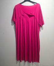 Pink Maternity Nursing Nightie Dress Short Sleeve Button Detail Size L