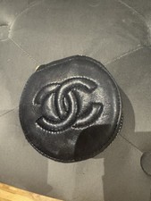 Chanel Vintage Leather Jewellery Pouch In Black Pre Owned Good Condition No Box