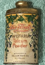 Air Float Wisteria Talcum Powder Tin Empty Antique Talc Container