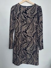 Next Gold Glitter Paisley & Black Velour Dress Size 10