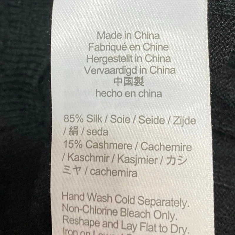 Top corto J.Crew negro seda cachemir manga corta tejido acanalado cuello redondo talla XS Foto 4 de 4