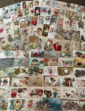 Huge Lot of 400 +++ Holidays Greetings Postcards DAMAGED- SCRAPBOOK CRAFTS!!!!!