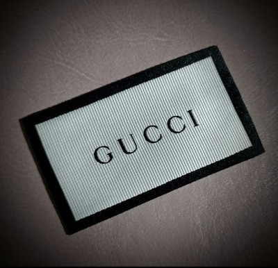 (1 PC) WovenTop Quality Garment Gucci Logo Label Replacement For Lost, Missing 