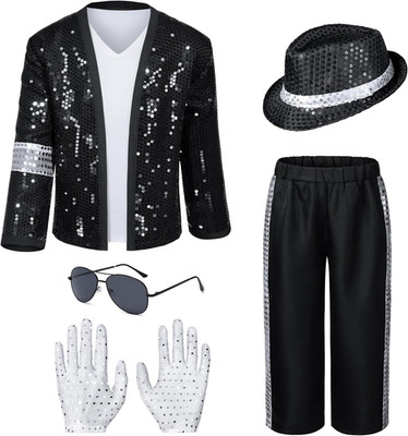Dance Star Kids Costume for Boys 80S 90S Pop Stage Cosplay Party Halloween Role 