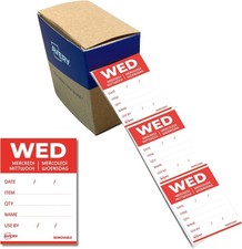 AVERY Formularz celowy Odłączalne etykiety na żywność Środa (czerwone 40 x 56 mm 5