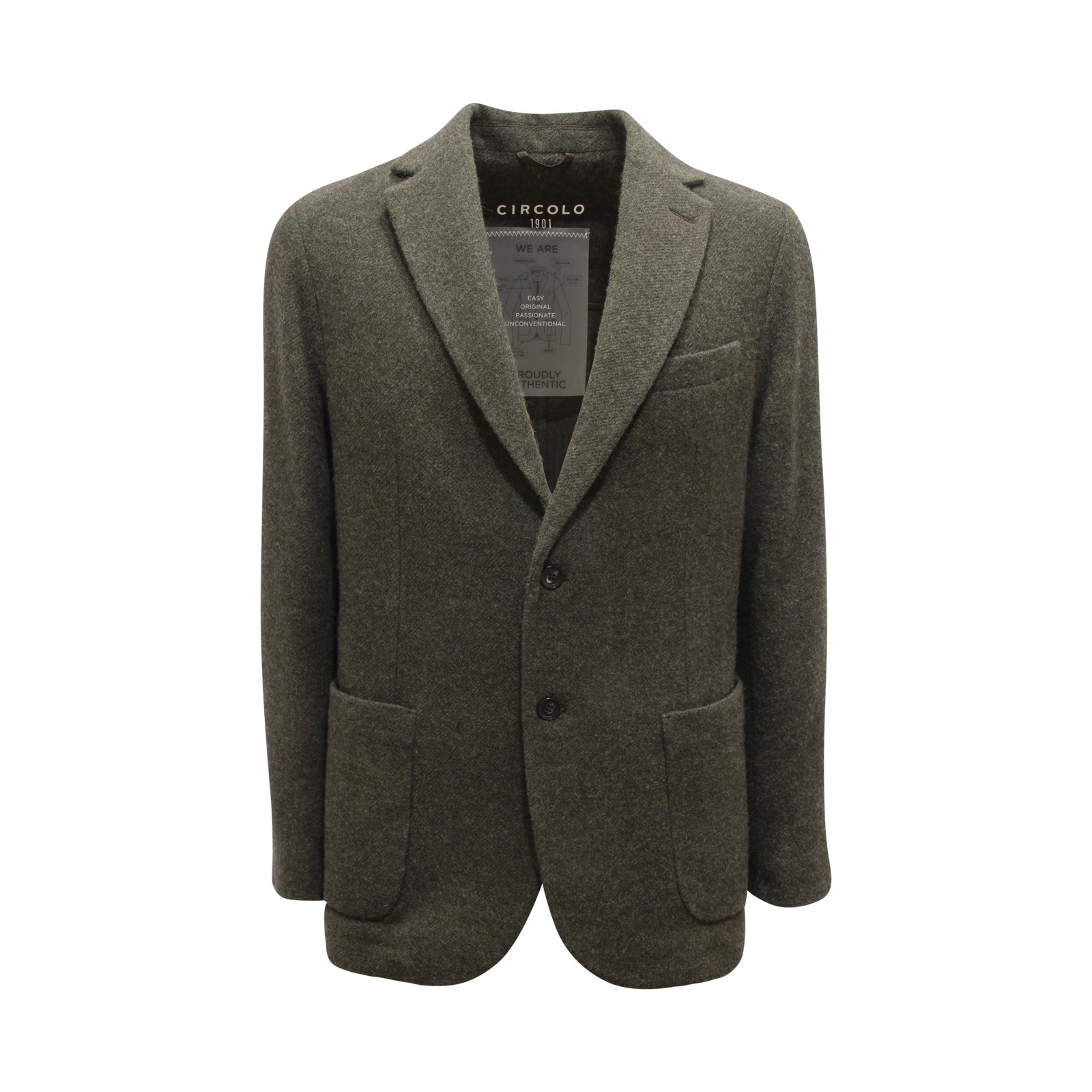 L6155 МУЖСКАЯ КУРТКА ИЗ ШЕРСТИКАШЕМИРА GIACCA UOMO CIRCOLO 1901 ЗЕЛЕНОГО ЦВЕТА 58490₽