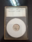 1943-P Mercury Dime-- Slabbed---90% Silver...