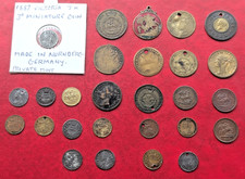 Lot of British miniature model coins - farthings, sovereigns - Victoria, Edward