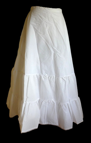 Vintage 1984 Long Ruffled Custom Made Wedding Gown Layered Slip w/ Tulle Small