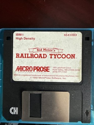 Sid Meier's Railroad Tycoon 1992 IBM/PC 3.5'' Floppy Disk Game