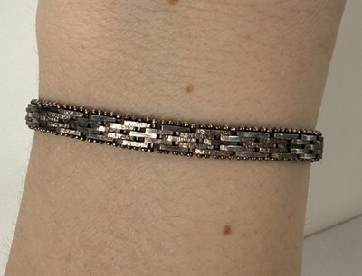 925 Sterling Silber Vintage Italien Riccio Korbgeflecht 7'' Armband