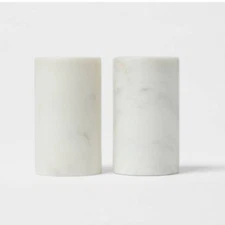 2pc Marble Salt and Pepper Shaker Set -Threshold: Off-White, Tableware, 2 Pieces