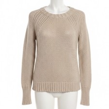 Ann Taylor Beige Chunky Knit Sweater Medium Neutral Minimalist Cozy Core