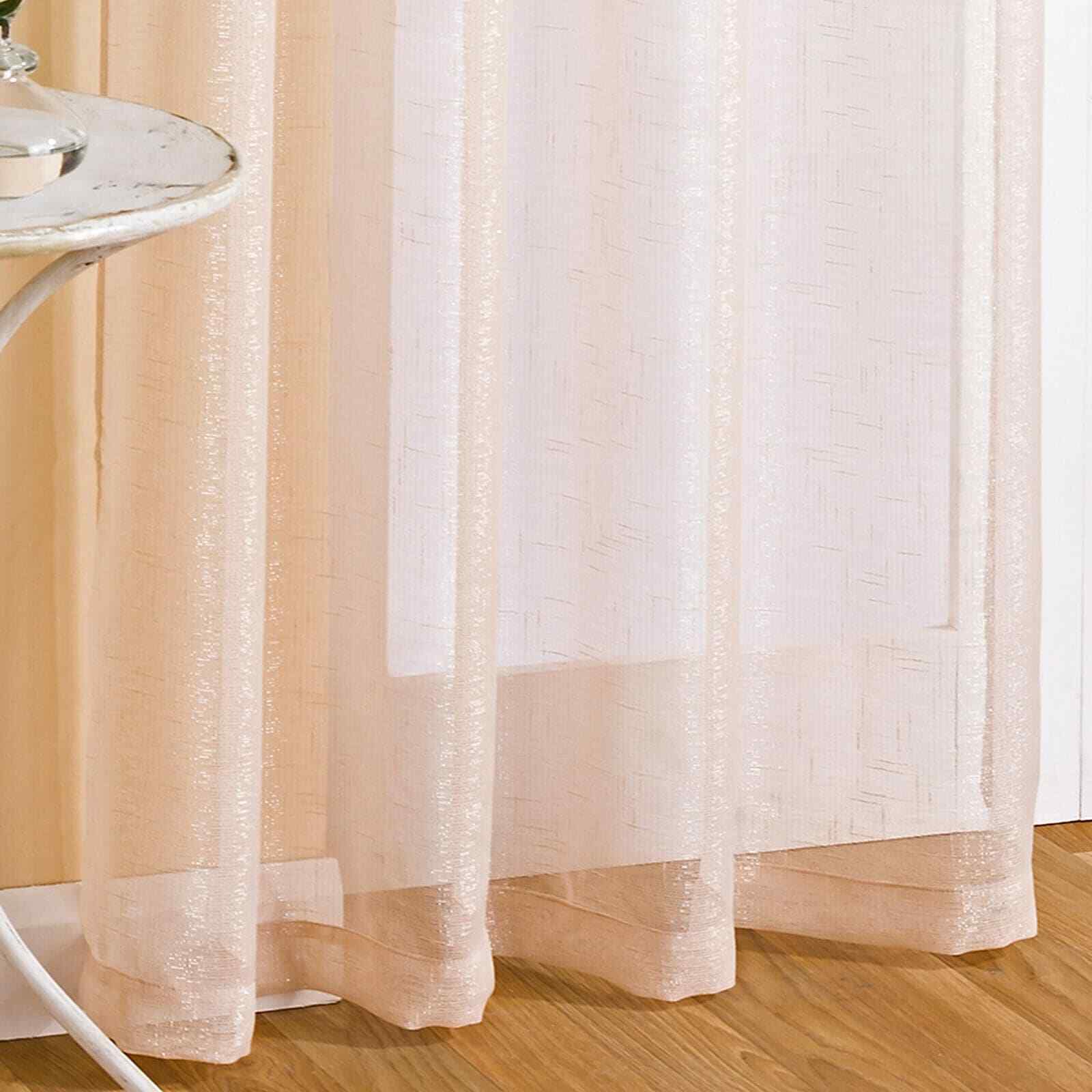 REDUCED Glitter Sparkle Voile Curtain Metallic Eyelet Ring Top Panel