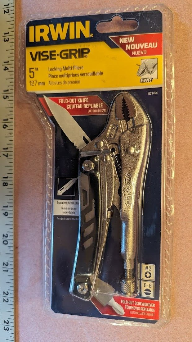 Irwin 5" ViseGrip MultiPliers with Knife and Screwdrivers Lifetime