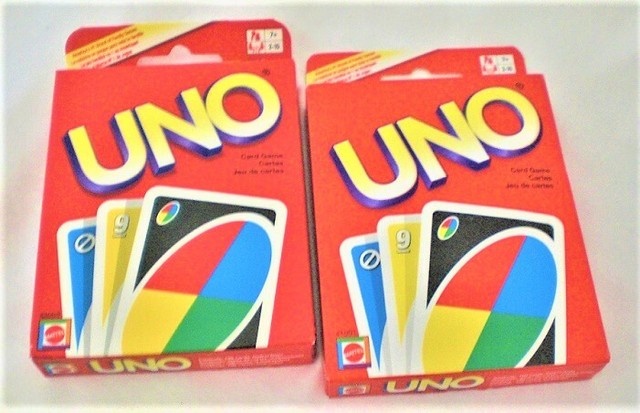 uno mattel card game 2 decks new sealed ebay
