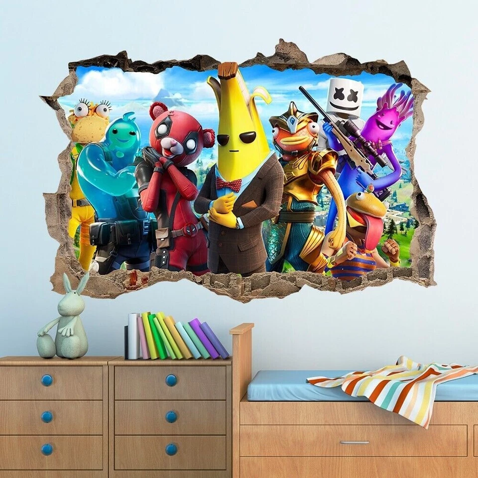 Fortnite "Hole in the Wall" Vinyl Wall Sticker - Multicolored & Removable - Image 2 of 2