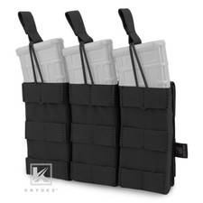 KRYDEX Triple 5.56 .223 Mag Pouch Modular Tactical Magazine Carrier MOLLE Black