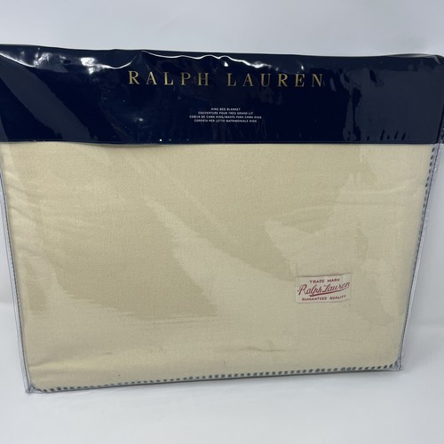 Ralph Lauren Waltham Striped Blanket KING Cream/Navy