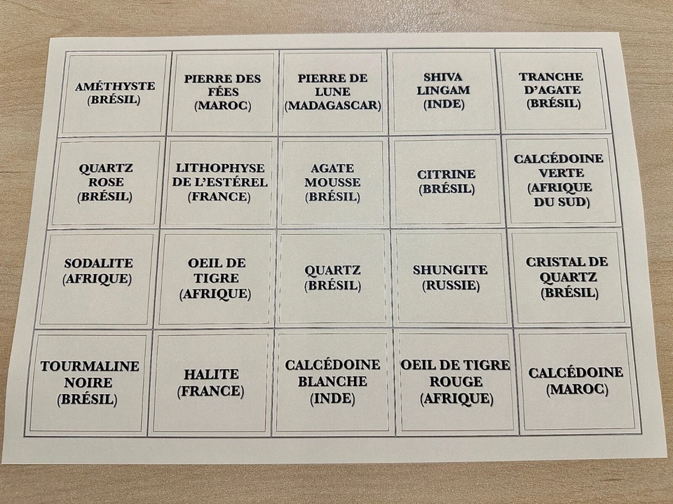 COFFRET DE 20 MINÉRAUX, 30x23x5cm : CADEAU, NOËL, DÉCOUVERTE, LITHOTHÉRAPIE - Photo 2/4