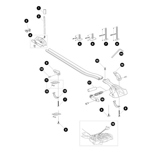 THULE Wheel Tray AND Strap to fit Thule 591 ProRide + 561 OutRide- Free Shipping - Picture 2 of 10