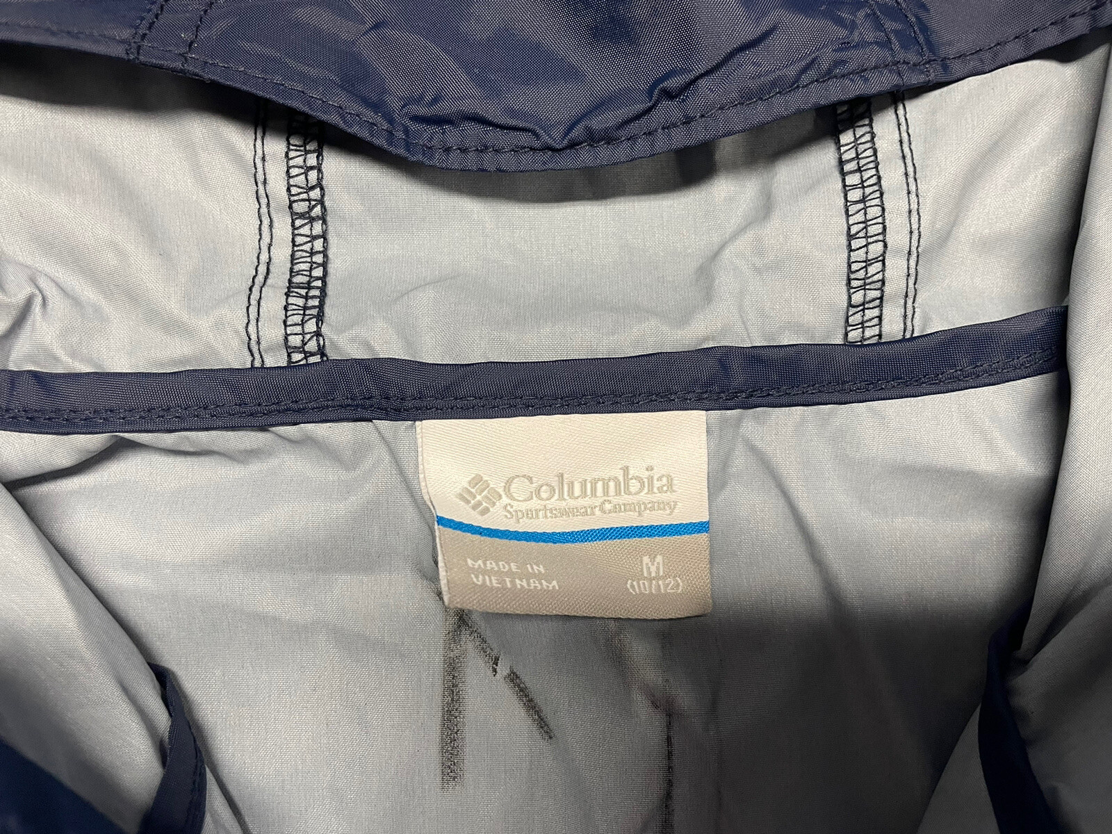 Columbia Youth Rain Jacket Size Medium NEW Blue With Tags Coat 10/12 Lightweight
