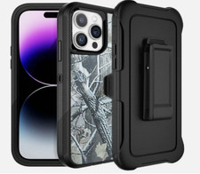Rugged Defender Case for iPhone 12 12 Pro Max Belt clip Fits Otter Box BK-T