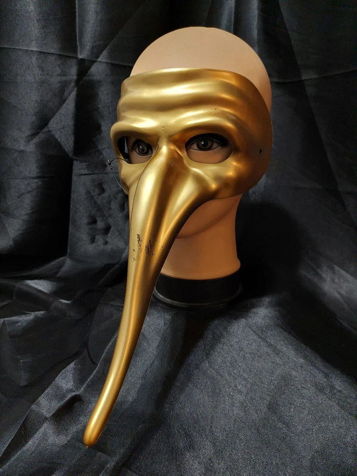 MASCARADA HALLOWEEN MARDI GRAS MEDIEVAL PLAGA DOCTOR ORO 3D MÁSCARA ADULTO Foto 2 de 4