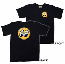 Kid's Mooneyes Moon Classic Yellow Logo Black T-Shirt Cotton TCM066BK 2T-Large