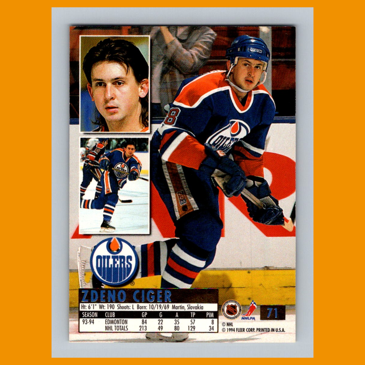 Zdeno Ciger #71 1994 Fleer Ultra Edmonton Oilers Hockey Card