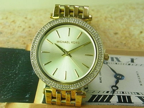 NOS 38MM MICHAEL KORS GOLD CRYSTAL 