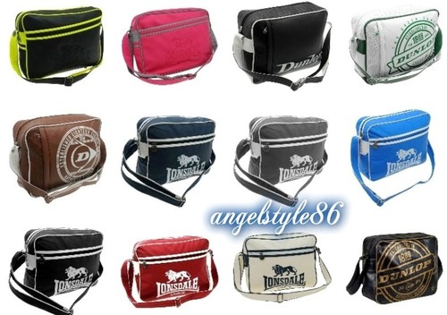 Bolso Bandolera Lonsdale León Dunlop Escuela Trabajo Sport Hombre Mujer Eco  Piel | eBay