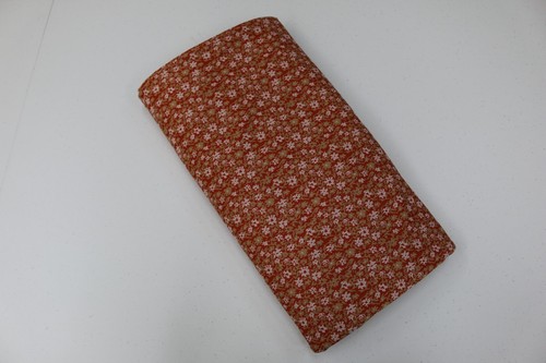 Vintage Double Knit Stoff Material Strick Orange Ditsy Floral Pixel Retro Rost - Bild 8 von 8
