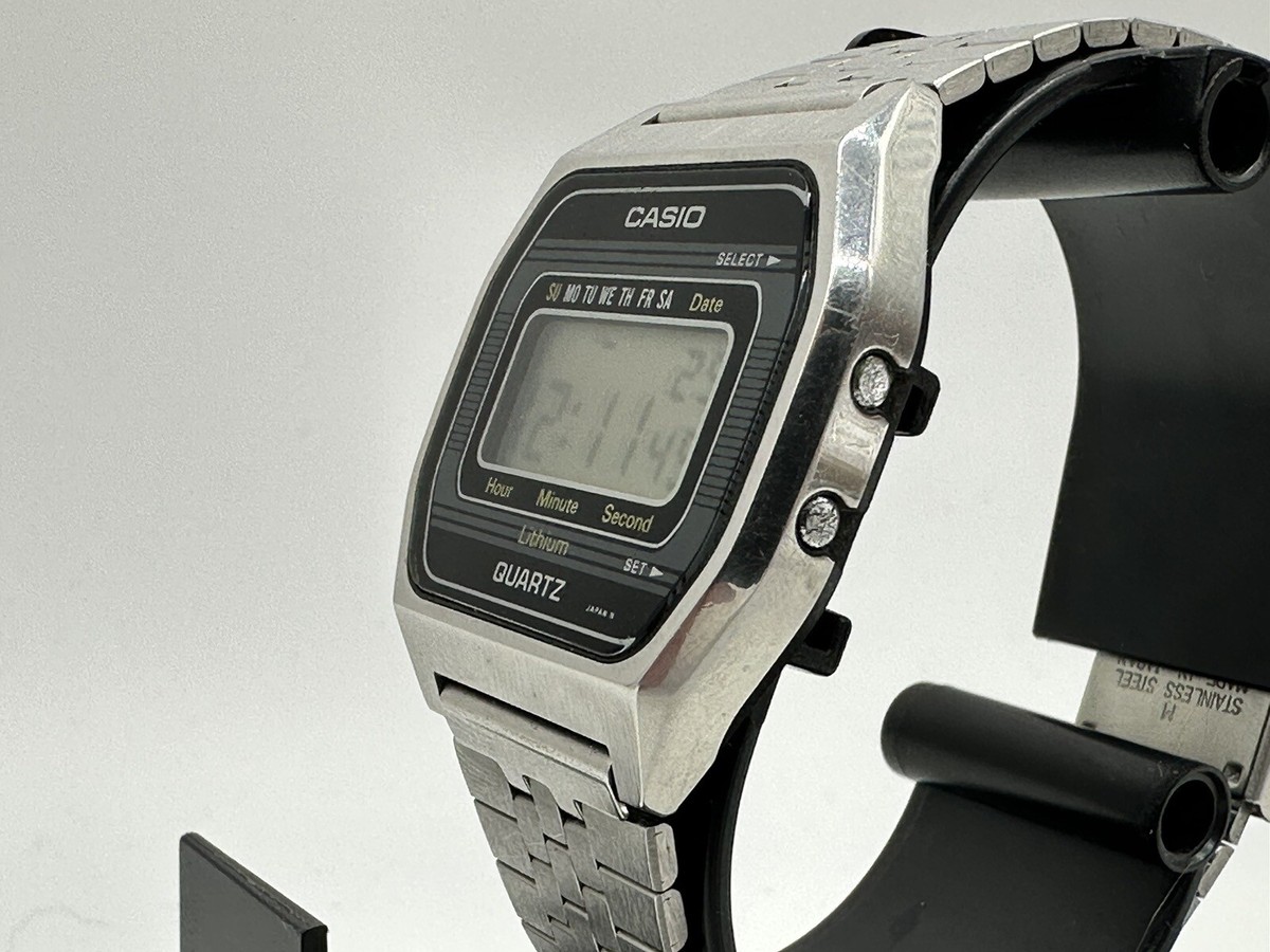⭐️ Vintage 1980 CASIO B815 Module 155 THIN PROFILE Steel DIGITAL 