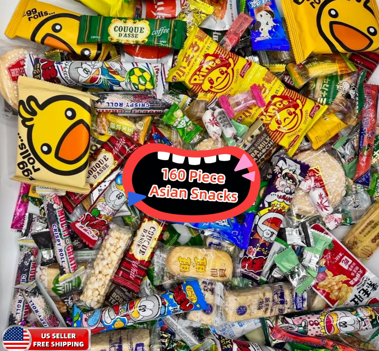 160 Piece Asian Snack & Candy Box Japanese Korean Chinese Asian Varity Treats V1
