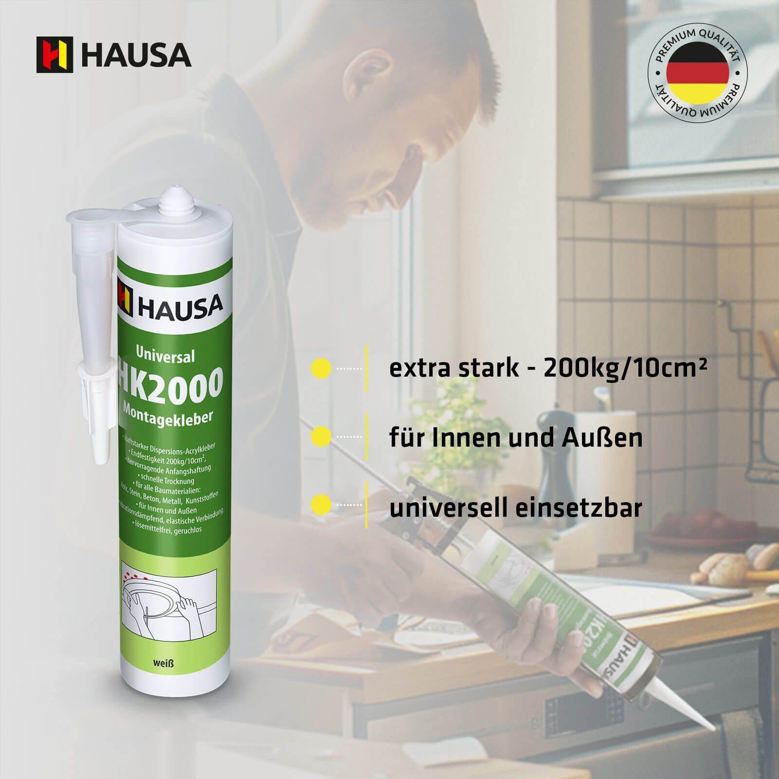 Montagekleber 540g Styroporkleber extra starker Baukleber weiß 200kg10cm HAUSA