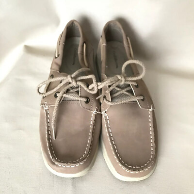 Croft Barrow Tan Brown Boat Shoes Loafers Preowned Women's