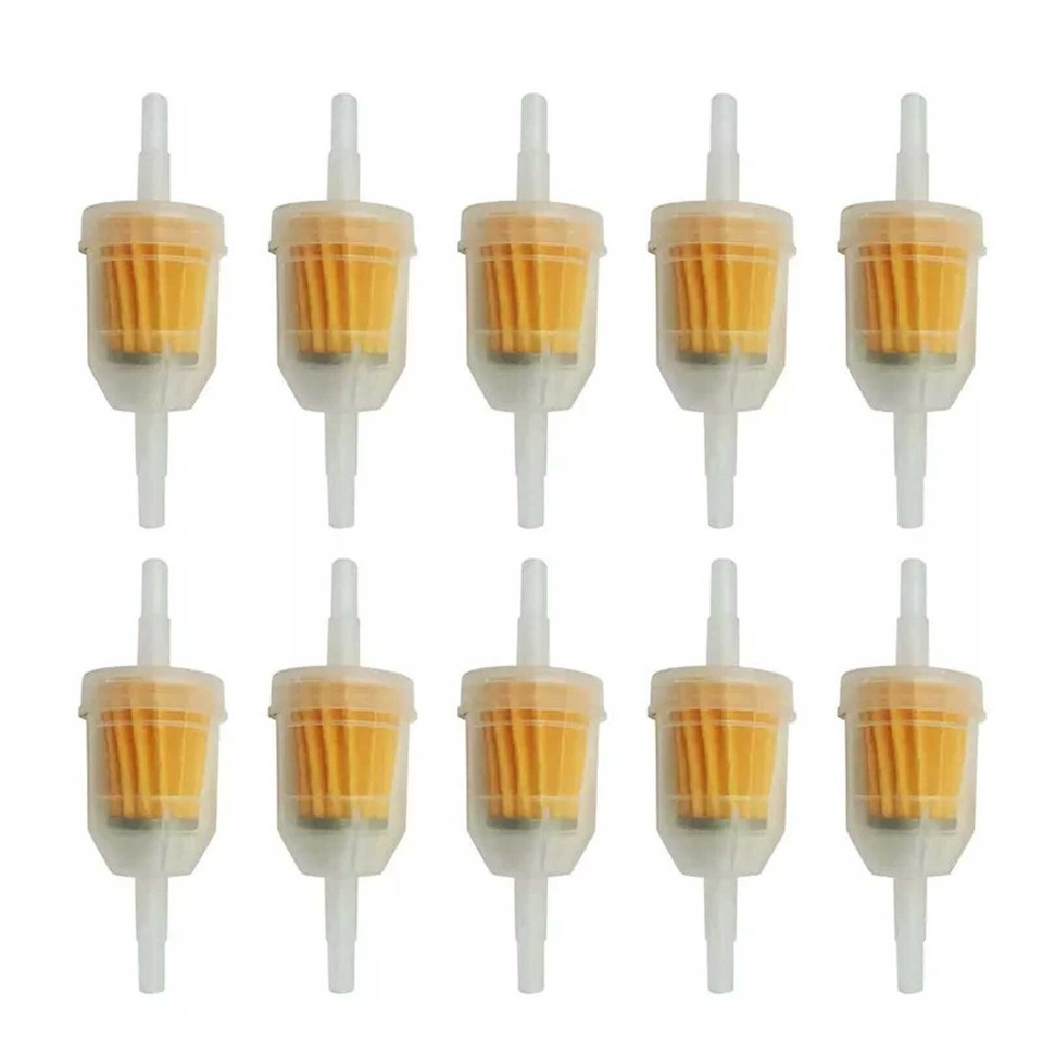 10-Pack Small Engine Gas/Oil Fuel Filters – Fits 1/4", 5/16" Lines (6-8mm)