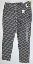 Old Navy Pixie Pants Womens 8 Black  White Secret Slim Pockets Ankle Length