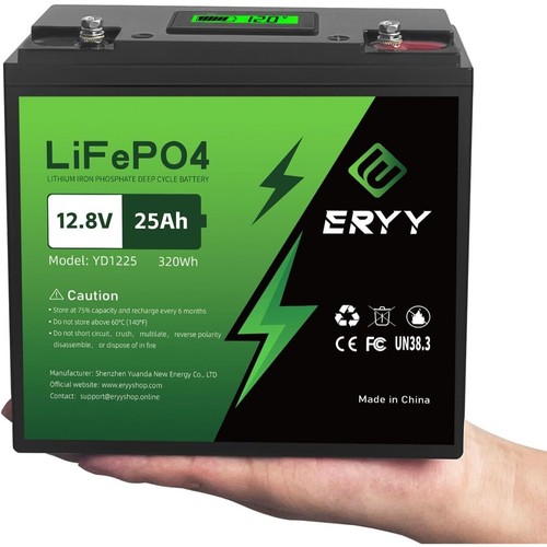 Battery 12V 25Ah(30Ah) 384WH, Deep Cycles Lithium Solar