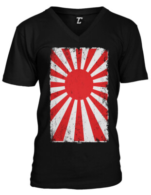 Distressed Japan Flag - Japanese Rising Sun Pride Proud Unisex V-Neck T ...