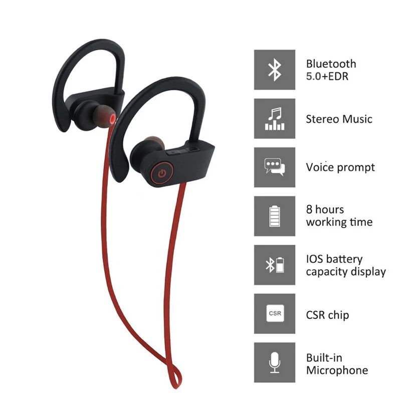 Waterproof Bluetooth 5.0 Earbuds Stereo Sport Wireless Headphones in Ear Headset - Image 3 of 4