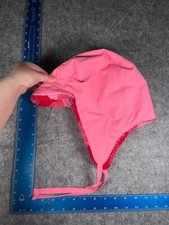 Obermeyer Beanie Toque Youth Kids 5-8 Pink Plaid Knit Polyester Acrylic Ear Flap